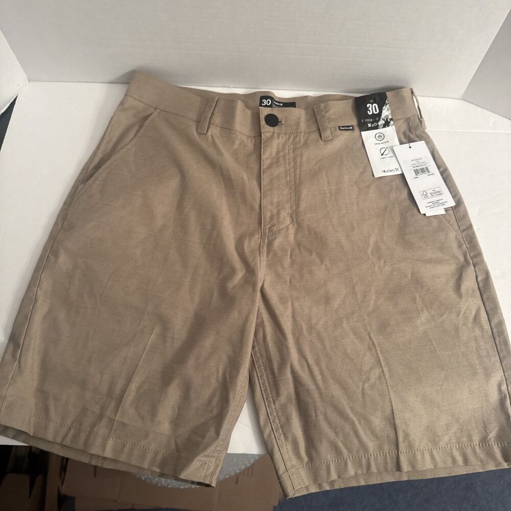 Hurley Golf Khaki Shorts Mens 30 Tan Performance Stretch H2O-Dri Breathe 19" NWT